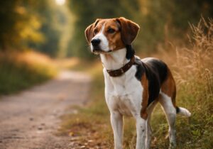 Hund am Wegesrand schaut interessiert